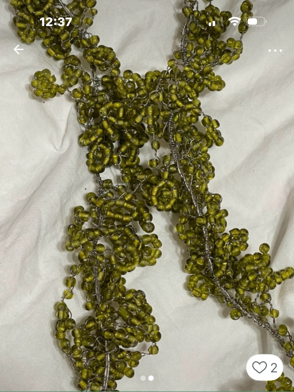 Pottery Barn Green Glass Decorative Garland 10 Foot